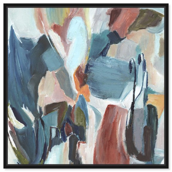 Color Therapy Canvas Print Neutral Wall Decor by Art Remedy, Black Frame, 12 x 12