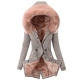thumbnail image 5 of Chaqueta de algodón de otoño e invierno, gorro europeo y americano, chaqueta ajustada y cálida con cremallera para mujer, 5 of 5