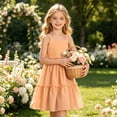 thumbnail image 5 of Tfken Girls Dresses Soft Comfy Holiday Travel Girls Sleeveless Dresses Elegant Solid Color Party Kids Trendy Clothes Size 13-14 Years, 5 of 6