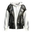 thumbnail image 6 of Breezora Women's Hooded Zip Up Denim Butterfly Print Sweatshirt Loose Fit Long Sleeve Casual Jacket with Pockets, 6 of 6