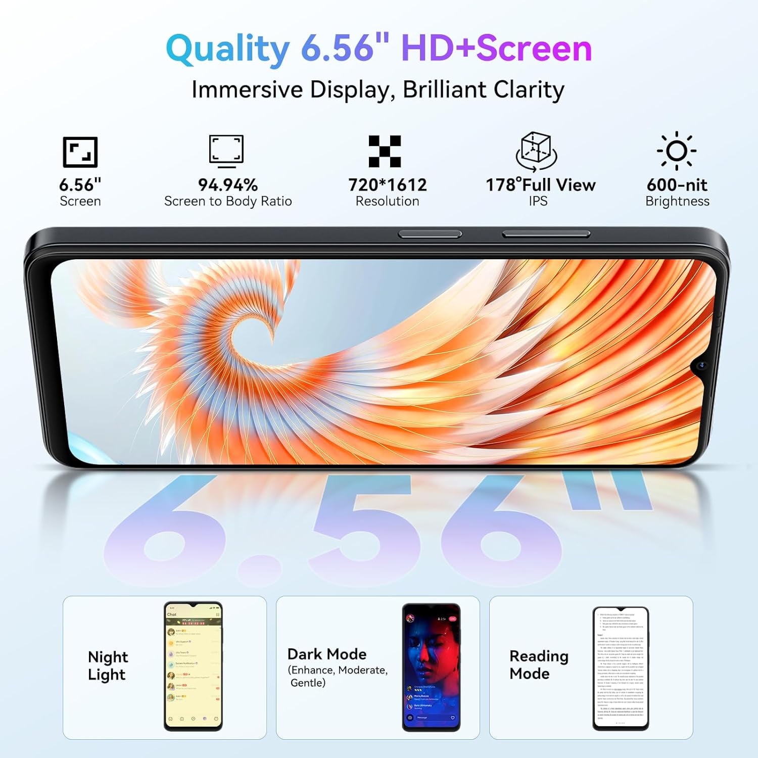 Blackview WAVE 9C Smart Android Phone,4G Sim-Free & Unlocked Mobile Phones, 12GB+64GB/2TB, Android 15 Phone 13MP+8MP AI Camera, 5000mAh/10W, Fingerprint/Eye Comfort Mode, 5G WiFi/GPS/OTG Smartphone