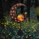 thumbnail image 2 of Lámpara solar para exteriores, 100 cm, lámpara de luna de metal solar, luz LED de bola de cristal para jardín, luz de camino impermeable con hadas, decoración de jardín al aire libre, 2 of 5