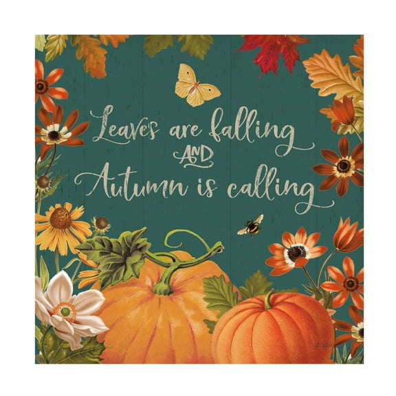 Trademark Fine Art 'Fall Garden III Teal' Canvas Art by Katie Pertiet