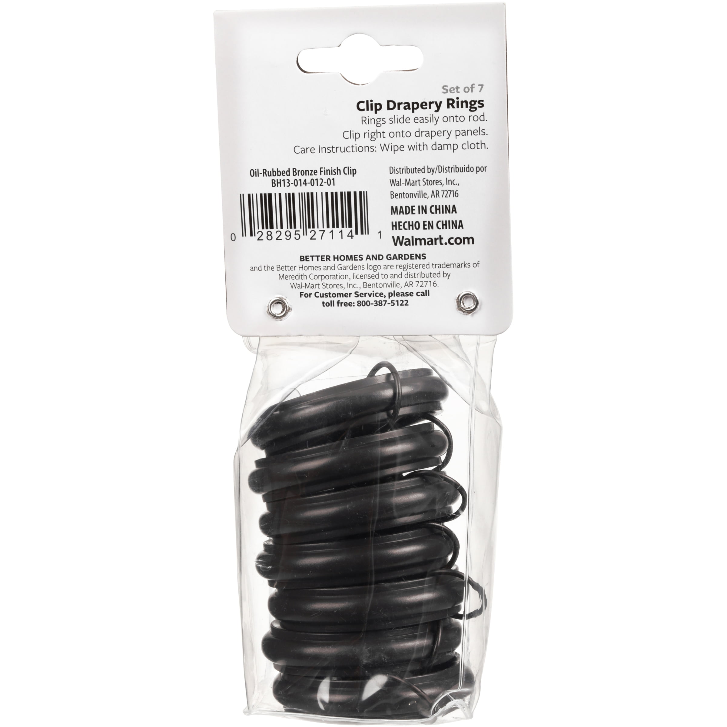 Better Homes Gardens Curtain Rings With Clips Set Of 7 1