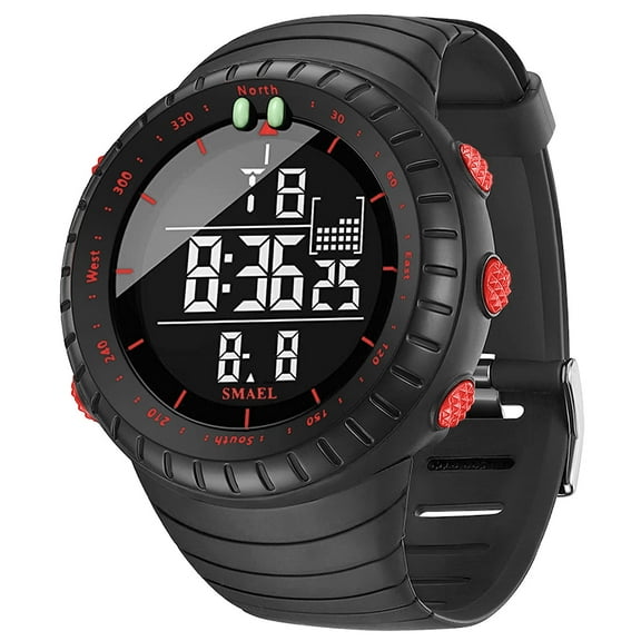 A ALPS Men Digital Watch Sports Watches Waterproof Outdoor Chronograph Wrist Watches for Men with LED Back Ligh/Alarm/Date