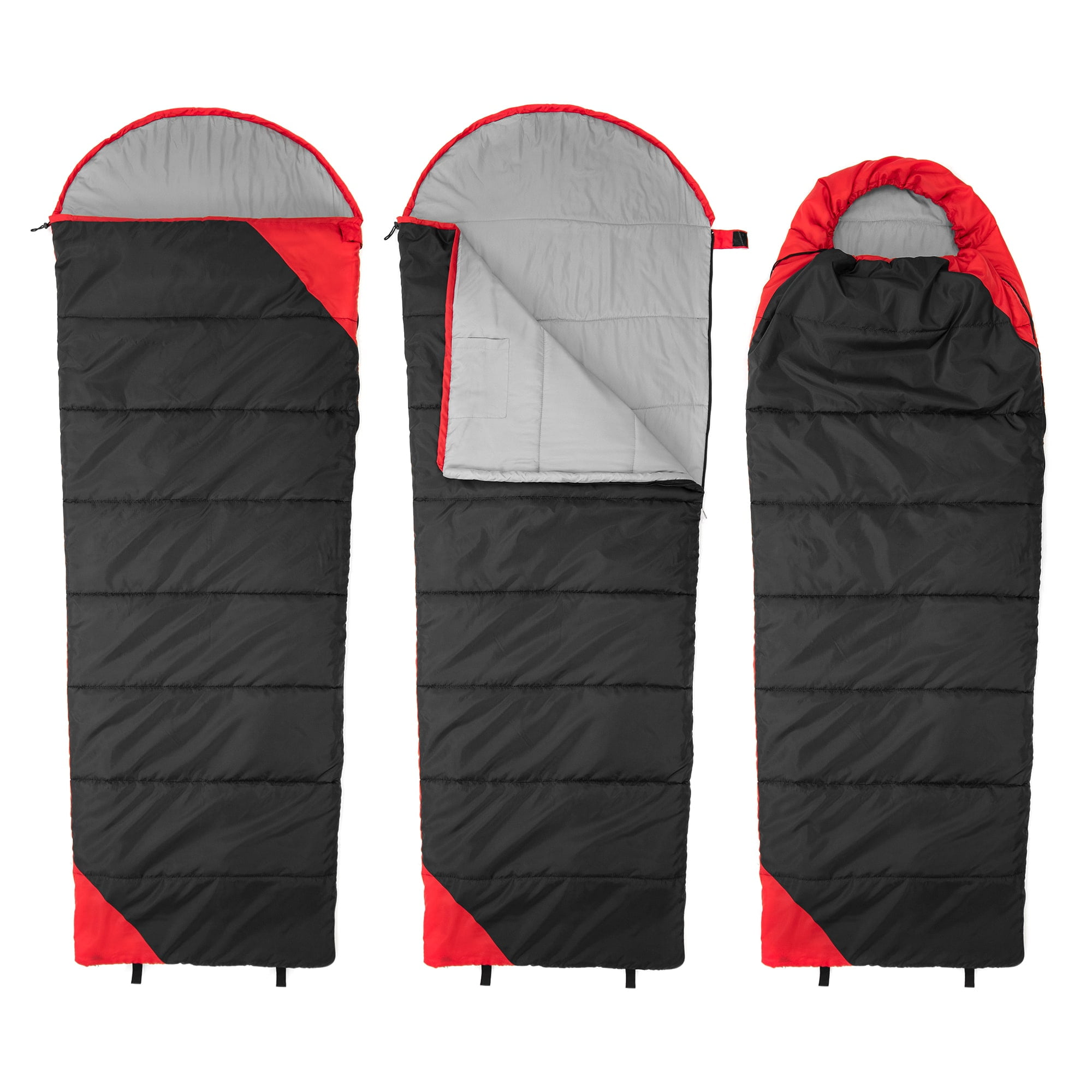 Slumbertrek Micro Sleeping Bag, Minimum Temperature +50F, Product Size 31.5x84 in, Black Red Color