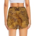 thumbnail image 4 of Goofa Vintage Map Printed Women 2 in 1 Running Shorts,Quick Dry Athletic Workout Shorts,High Waisted Athletic Shorts with Liner Pockets-XX-Large, 4 of 9