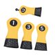 thumbnail image 4 of Juego de 4 fundas para palos de golf kusrkot Amarillo Cuero PU Tela de malla 1 3 5, 4 of 8