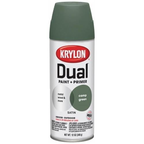 Krylon Dual Satin Spray Paint & Primer, Camp Green, 12 Oz. Walmart