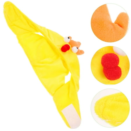 UPOUART Comfortable Yellow Pet Hat Warm Puppy Hat with Crystal Fleece for Outdoor Winter