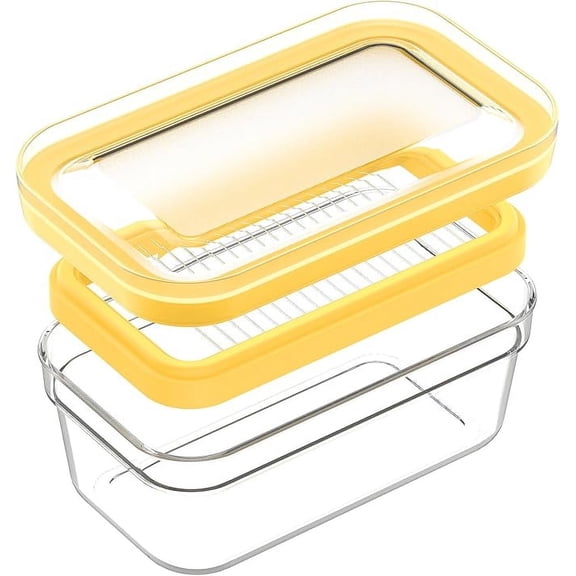 Ihvewuo Butter Container Slicer Airtight Butter Slicer Cutter Container Plastic Butter Container with Stainless Steel Slicer Small Butter Dish with Lid