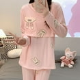 thumbnail image 1 of Ensemble de Pyjama de Maternité et d'Allaitement avec Accès Facile, en Coton et Polyester, à Imprimé Contrastant, 1 of 10
