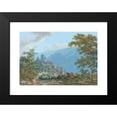 thumbnail image 2 of Jakob Wilhelm Huber 24x18 Black Modern Framed Museum Art Print Titled - A Fortress in a Mountain Landscape at Sunrise (1810), 2 of 5