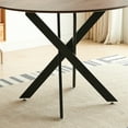 thumbnail image 6 of Lecut Round Dining Table for 4, Mid Century Modern 42" Round Dining Room Table with MDF Tabletop & Cross Metal Legs, Round Coffee Table for Kitchen, Office, Small Spaces, 6 of 6