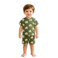 thumbnail image 3 of Gyexs Boys Cotton Shorts Set 2 Piece Summer Clothes Toddler Car Print Cute Outfits Army Green, 7-8 Years, 3 of 4