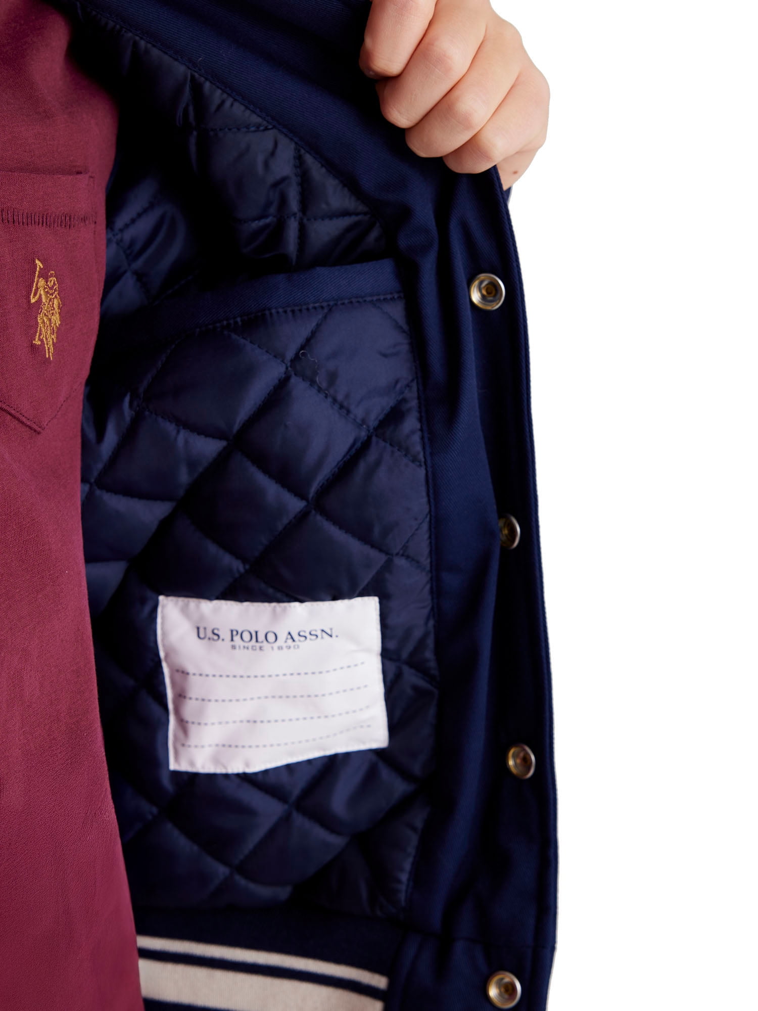 U.S. Polo Assn. Boys Baseball Varsity Jacket, Sizes 4-18