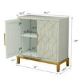 thumbnail image 3 of HLR 30.7"W Green Accent Cabinet with 2 Doors, Entryway Cabinet with Gold Trim, Modern Buffet Sideboards, 3 of 7