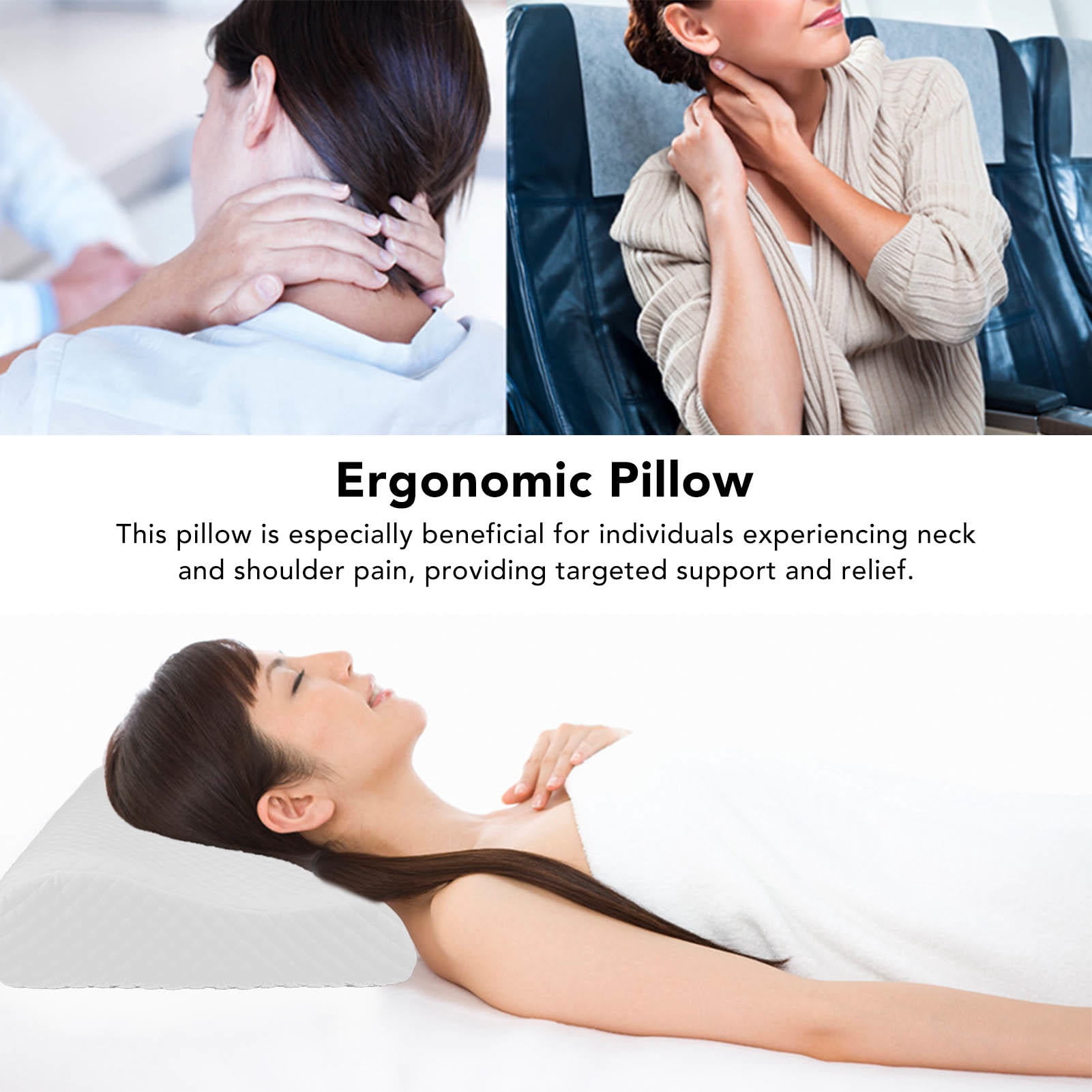 Yajisi Memory Foam Pillow, High Density Slow Rebound Cervical Pillow for Neck Pain Relief, Wavy Design for Side/Back/Stomach Sleepers, 14.57 x 7.09 x 7.09 in
