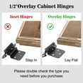 thumbnail image 5 of Lnrkai 10 pack 1/2" Overlay Cabinet Hinges, 5 Pairs Self Closing Matte Black - Face Frame Mount with Door Bumpers and Screws, 5 of 8