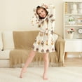 thumbnail image 3 of FORMRS Niños Bathrobe Unisex Hooded Robe Soft Plush Pajamas Sleepwear, Size 4-6T, Red Cakes, 3 of 7