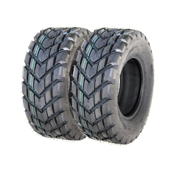 ATV UTV All-Terrain Tires 20X10.00-10 Set of 2, 4-PR, Rim 10X8.0, OD 20in, SW 9.8in, Max Load 300Lbs, LCI/SI 39N, Tubeless