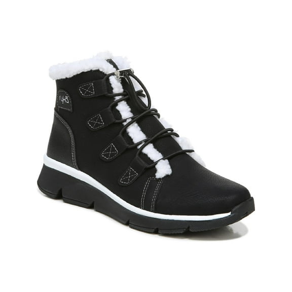 Ryka Womens Faux Leather Faux Fur Hiking Boots