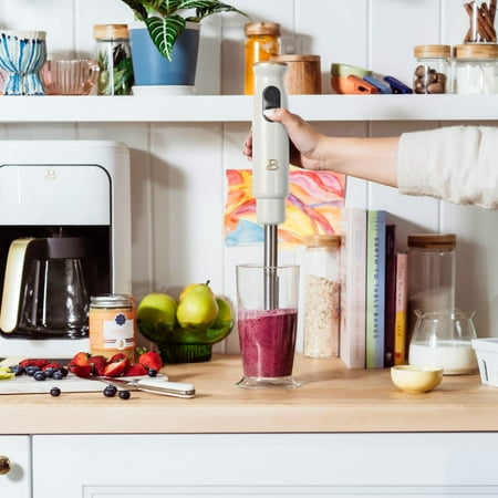 Beautiful 2-Speed Immersion Blender with Chopper & Measuring Cup, White Icing by Drew Barrymore MAY HAVE MISSING ACCESSORIES