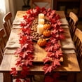 thumbnail image 5 of Artificial Fall Maple Leaf Garland 68.9 In Red Autumn Vine Thanksgiving Decor for Mantel Staircase Harvest Decor for Thanksgiving Home Party, 5 of 8