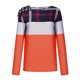 thumbnail image 5 of Pntutb mujeres manga larga hombro fuera del hombro correa cruzada Plaid Color bloque tops blusa túnica tops Pntutb Pntutb-5436, 5 of 6
