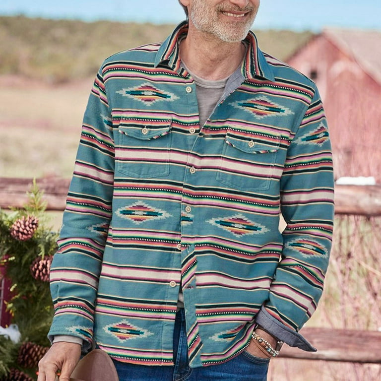 APEXFWDT Men's Big and Tall Flannel Shirts Ethnic Aztec APEXFWDT Men's Big and Tall Flannel Shirts Ethnic Aztec
