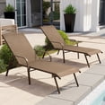 thumbnail image 4 of Crestlive Products 2‑Pack Outdoor Chaise Lounge Chairs – 5‑Position Aluminum Adjustable Patio Chaise Lounge with Rust Resistant Frame, Brown, 4 of 8