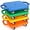 Colorful, variant on 4 Pieces Sports Scooter Board with Handles Plastic Casters Floor Sitting Scooter Boards for Kids Children Gym Indoor Outdoor Activities Play Equipment, 11.22 x 11.22 inch