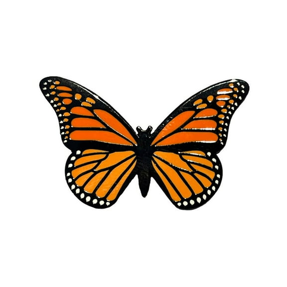 Monarch Butterfly Black Outline 1.5" Enamel Pin, Brooch for Jacket, Tote, Hand Bag