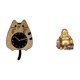 thumbnail image 1 of Reloj de pared con forma de gato Buda, adorno silencioso para cocina u oficina, escultura de Maitreya sonriente, Feng Shui, regalo de aniversario para, 1 of 8
