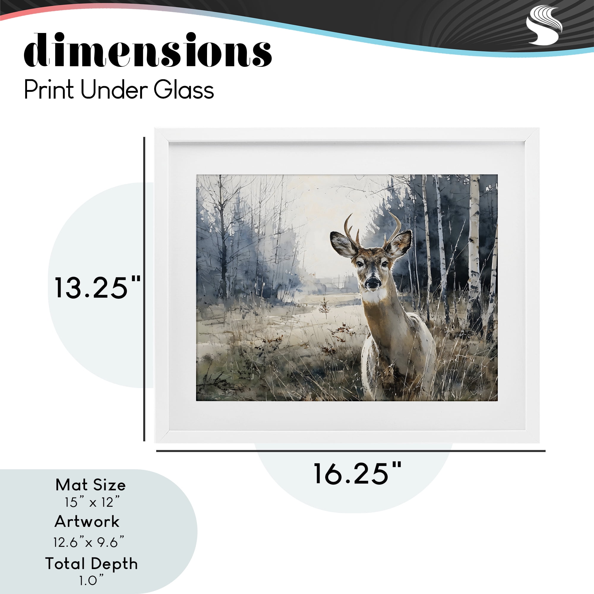 Stupell Industries Deer in Winter Wilderness White Framed Print Under Glass, design by Franklyn Gregory