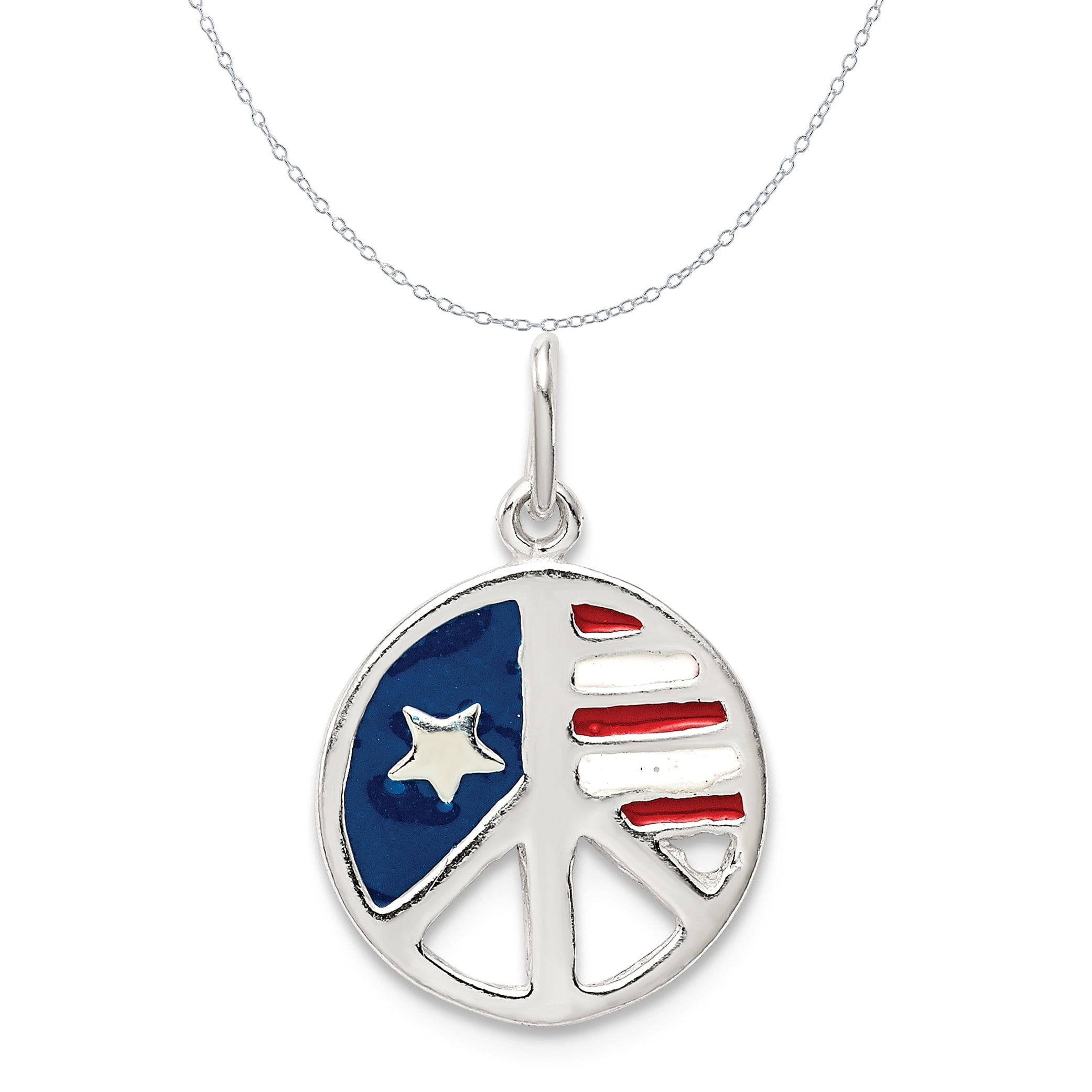 Sterling Silver Peace Sign Pendant 