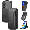 thumbnail image 2 of Zipper Wallet Case for Xiaomi Redmi Note 11 4G with Card Holder Slot, PU Leather Adjustable Kickstand Flip Handbag Phone Cover for Xiaomi Redmi Note 11/Redmi Note 11S SDLL Black, 2 of 14