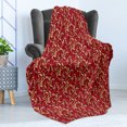 thumbnail image 4 of Leaves Soft Flannel Fleece Throw Blanket, Abstract Colored Foliage Pattern with Coming of the Spring Theme Image, Cozy Plush for Indoor and Outdoor Use, 50" x 60", Vermilion Ruby Beige, by Ambesonne, 4 of 5