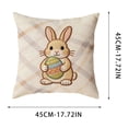 thumbnail image 3 of Easter Pillowcase Set 18 in x 18 in Sofa Cushion Cover with Concealed Zipper and Holiday Rabbit Egg Print, 3 of 6