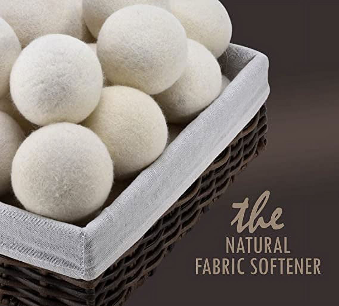 SJ Globals Wool Dryer Balls - 6-Pack - XL Premium Natural  Fabric Softener - Made with 100% New Zealand Wool That Replaces Dryer  Sheets - Reusable Laundry Balls for Dryer 