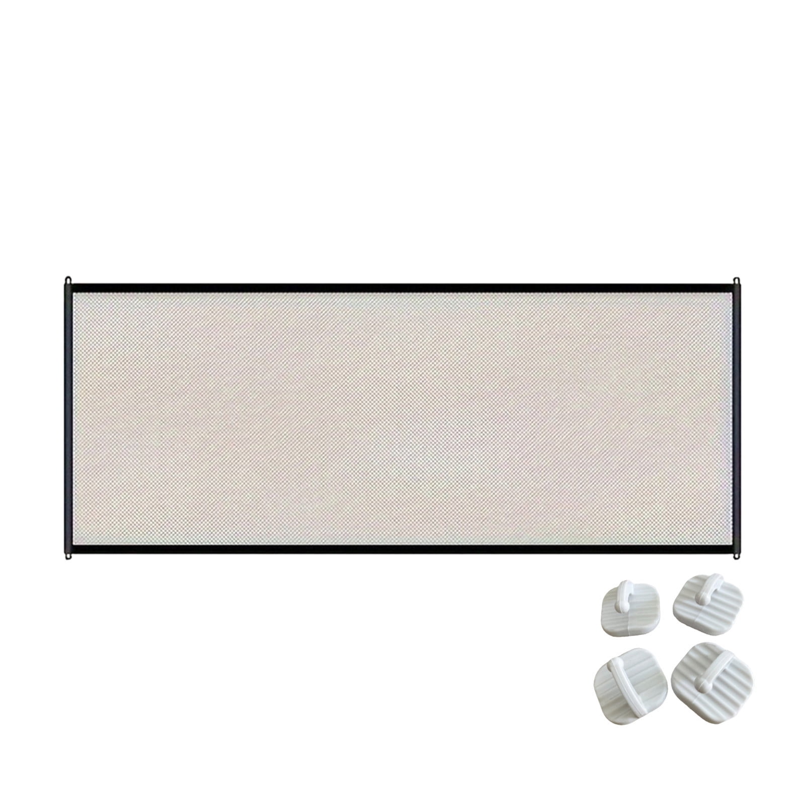 Barrière De Sécurité Longueur Réglable Porte Double Verrouillage Sans Percage Acier Plastique Blanc