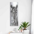 thumbnail image 7 of Luxe Metal Art 'Le Cheval Noir Horse Panel' by Alan Majchrowicz, Metal Wall Art, 16"x48", 7 of 7