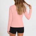 thumbnail image 5 of Women's Zip Front Long Sleeve Jacket with Cinched Waist Upf Sun Protection Coat Outerwear for Casual Daily Wear Travel Beach Vacation Fashion Essential Gift | CSEONE,Pink XL, 5 of 9