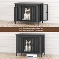 thumbnail image 3 of POAO 31.5" L Dog Crate Furniture for Dog, Heavy Duty Dog Crate for Small Dog(20-35 Pounds), Dog Kennel Furniture Indoor as TV Stand,Dark Grey, 3 of 6