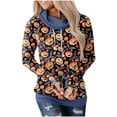 thumbnail image 1 of Costumes d'Halloween pour Femmes, Sweat à Capuche Décontracté à Manches Longues Squelette Automne Grande Taille Tendance Col Rond, 1 of 6