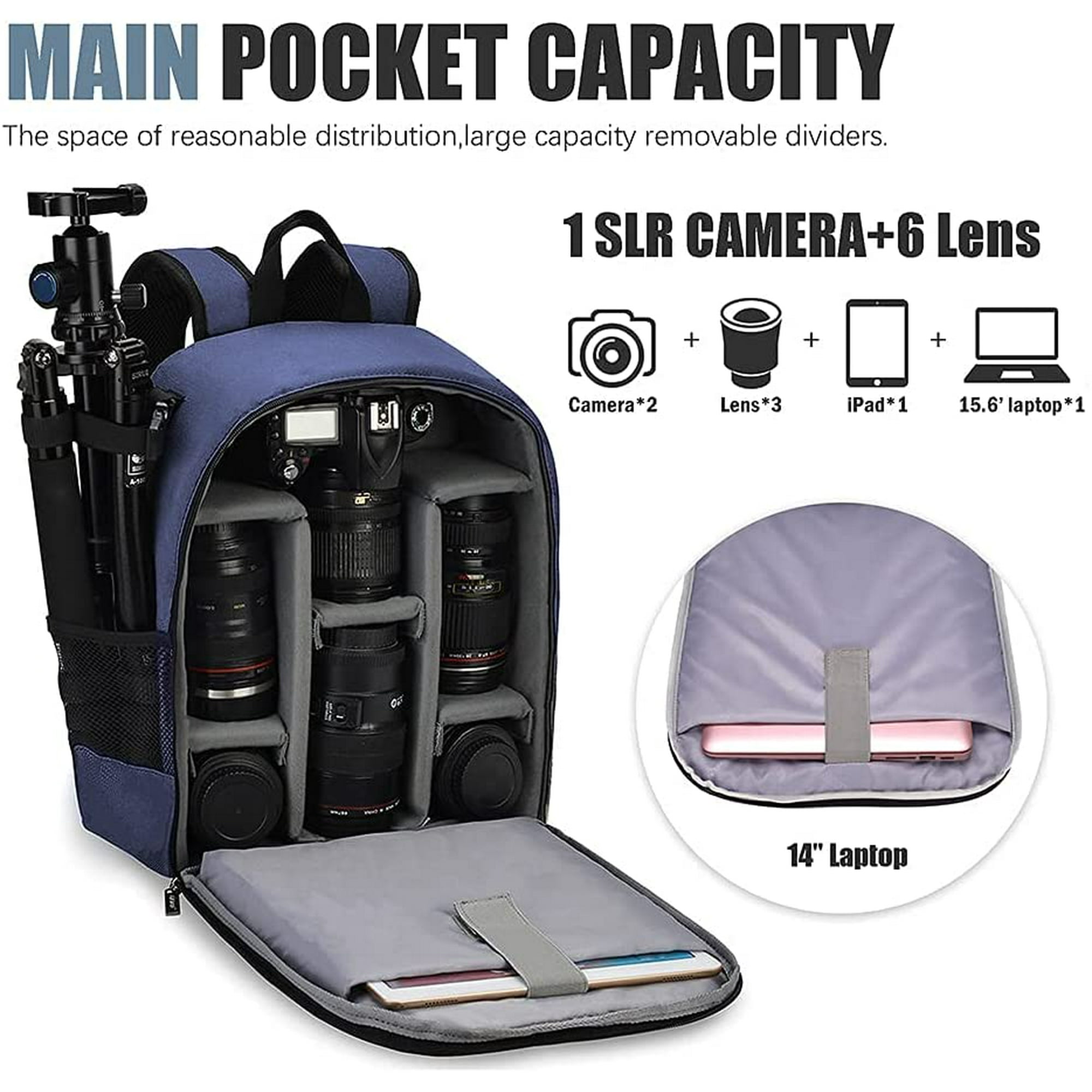 Camera Backpack Bag Professional for DSLR/SLR Mirrorless factory Camera Waterproof