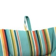 thumbnail image 6 of Jordan Manufacturing 38" x 21" Mamba Pelican Turquoise Stripe Rectangular Outdoor Wrought Iron Chair Cushion with Ties and Hanger Loop, 6 of 13