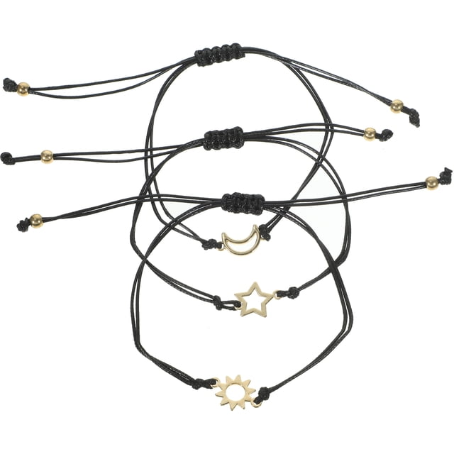 GOOHOCHY Pulsera de la amistad de 3 piezas, pulsera de metal para amigos, delicada cadena de muñeca para amigos.