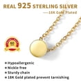 thumbnail image 6 of ChicSilver Valentine's Day Gifts 14K Gold Plated Sterling Silver Dot Necklace for Her Wife Mom Grandma on Mothers Day Birthday Anniversary, 6 of 7