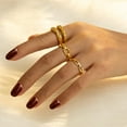 thumbnail image 2 of Gold Chain Link Rings for Women, Non-Tarnish Stainless Steel Rings with 18K Gold Plated, Statement Stackable Jewelry for Women, 2 of 5